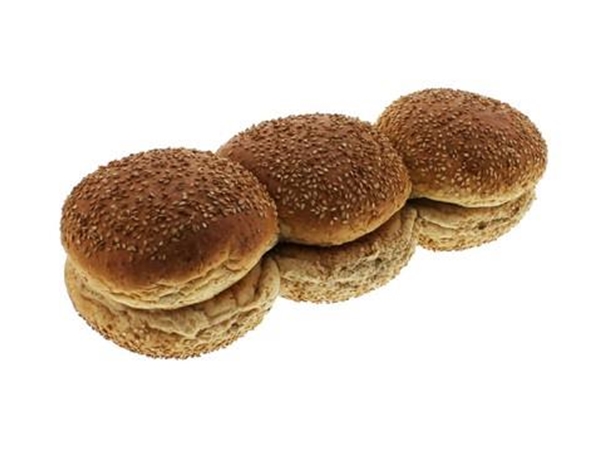 Ronde bruine broodjes sesam p/6