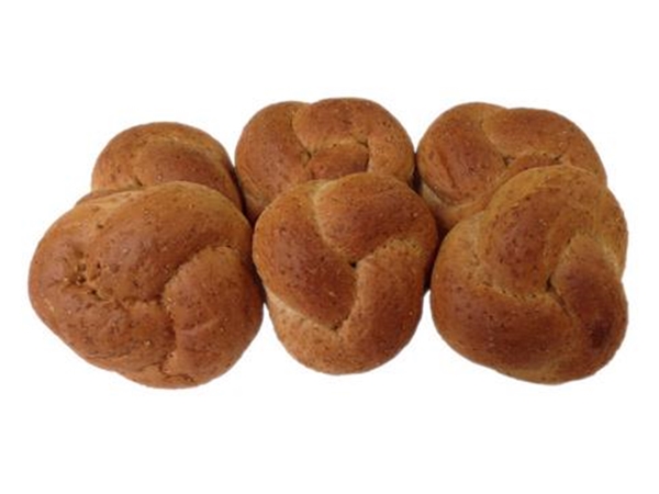 Vlechtbroodje Bruin p/6