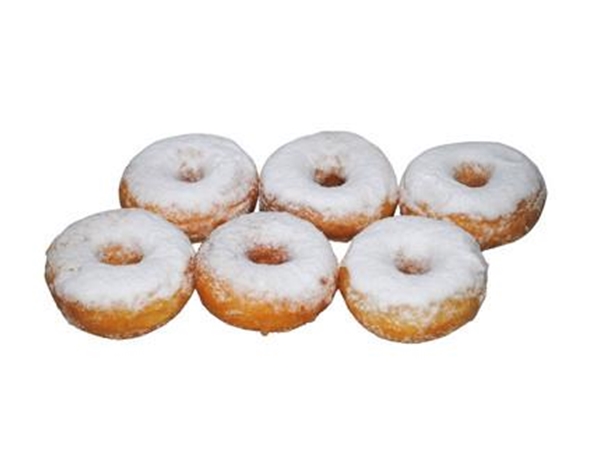 Luxe mini donuts met poederzuiker, box p/6